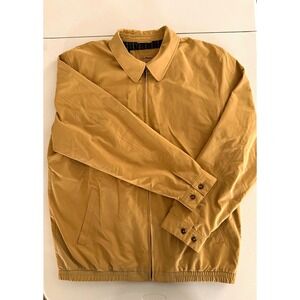 L.L.Bean Men's XL full Zip Lined Jacket Beige Point Collar Pockets Short
